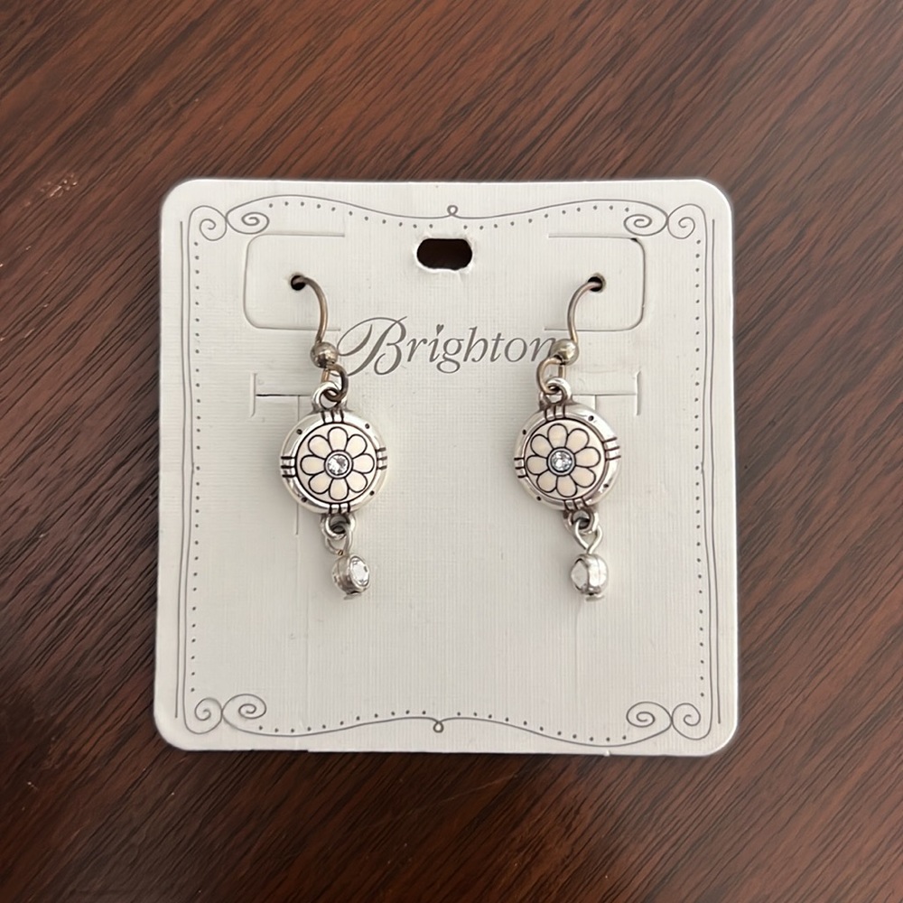 Brighton White and Silver Floral Earrings - Brand New